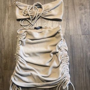 Miss Lola 2 piece set. Bandeau Top. Adjustable skirt